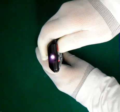 probando el mando mediante la cámara del telefono móvil se ve el destello del led ifrarrojo