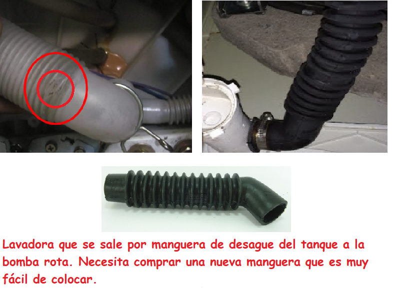 lavadora se sale por manguera rota