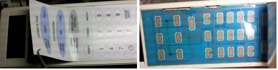  levantando placa impresa flexible teclado microondas LG