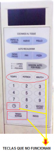teclado del horno microondas LG