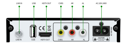 panel posterior del decodificador satelital pata tv