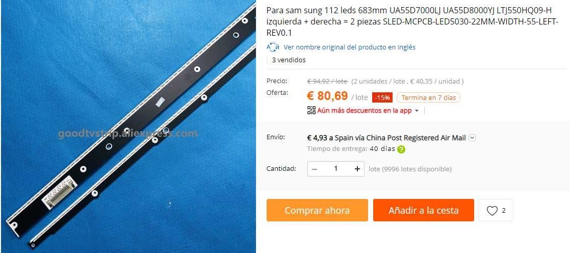 tiras led para tv samsung ue55d8000