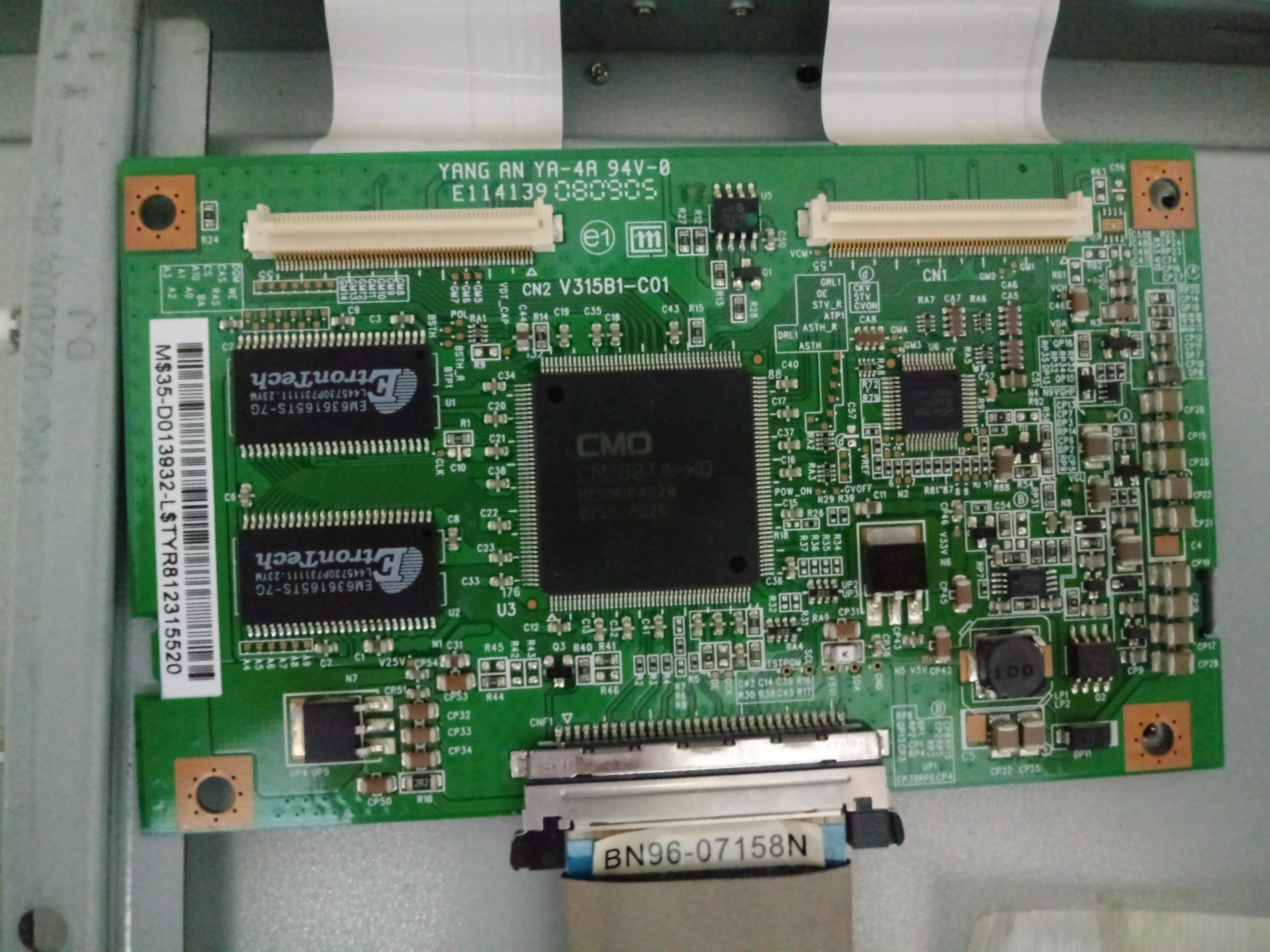 modulo t-con con falla que da origen a pantalla blanca en televisor con audio modulo t-con con falla que da origen a pantalla blanca en televisor con audio