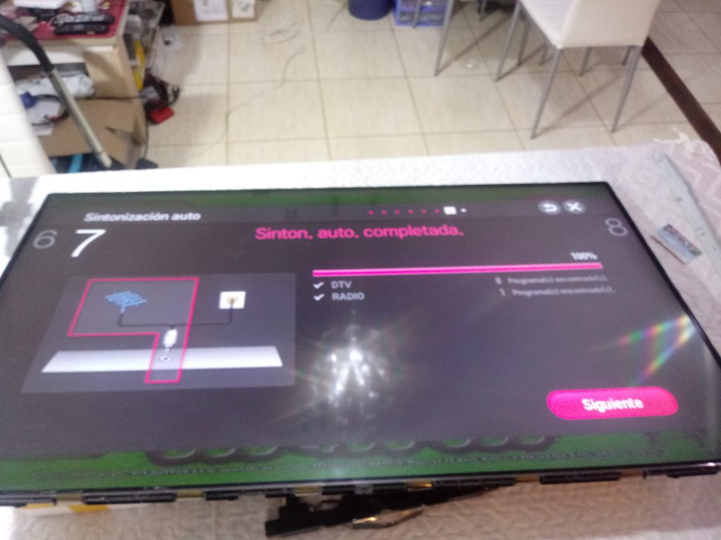 trama verde en pantalla de televisor lg