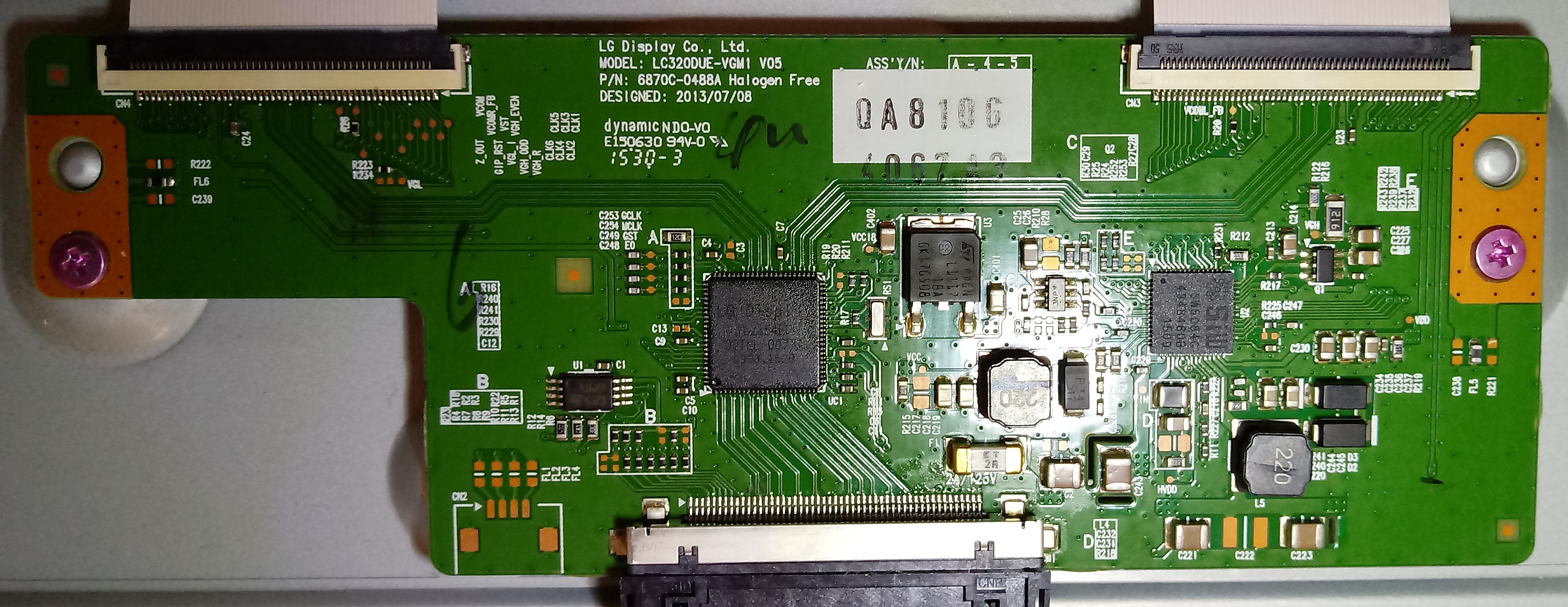 El módulo t-con del televisor LG 32SE3B-B es el número LC320DUE-VGM1 V05