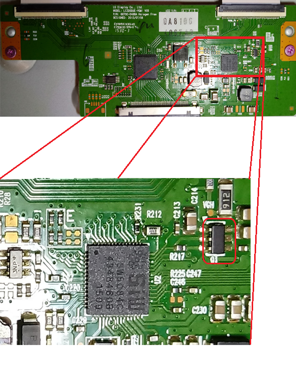 transistor que causa las líneas horizontales en pantalla del tv LG