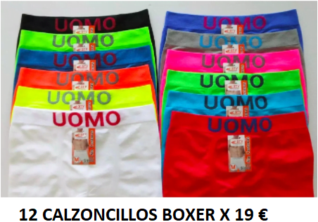 12 CALZONCILLOS BOXER POR SOLO 19 EUROS