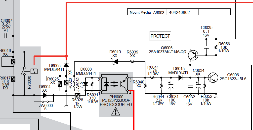 Circuito de protección del televisor Sony KDL-40P2330