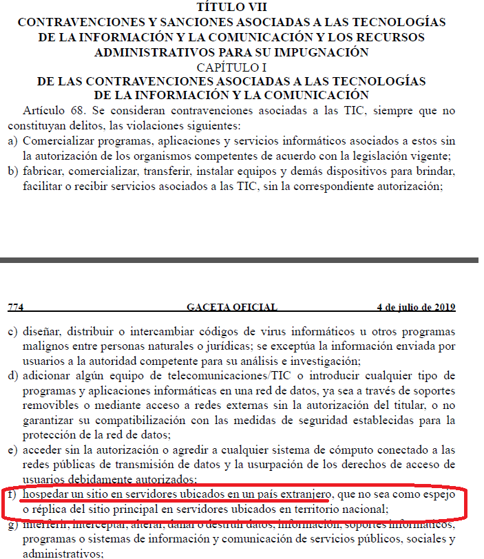 ley cubana a favor del bloqueo