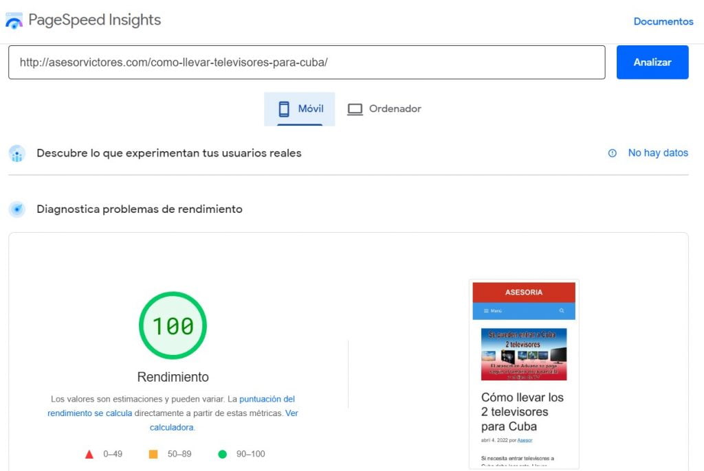 Velocidad del sitio bajo test en SiteGround