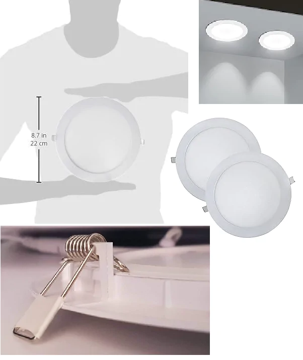 Plafón autosoportado de 220 mm para agujero de 200 mm