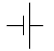 Símbolo eléctrico de pila o acumulador de energía eléctrica continua