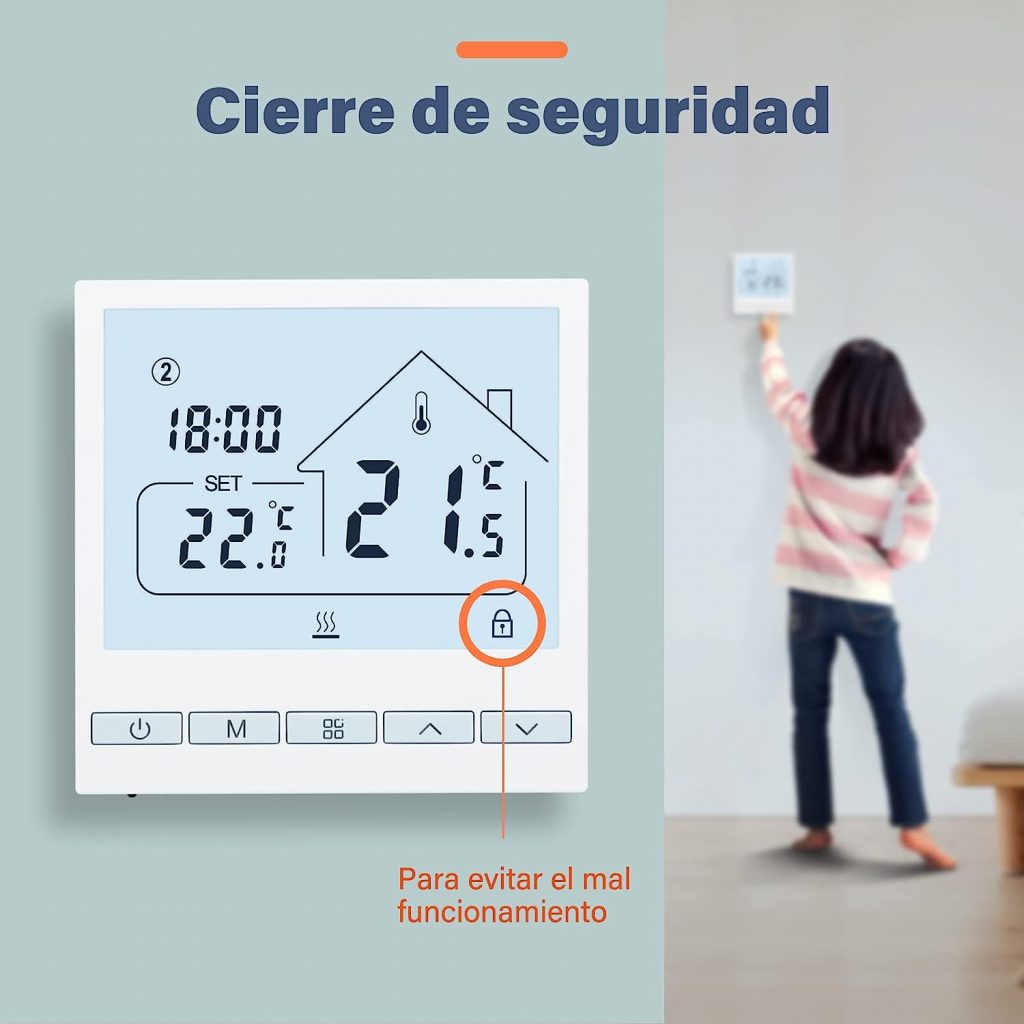 Termostato controlado por Wifi con cierre de seguridad al convertir el radiador de gas a eléctrico.