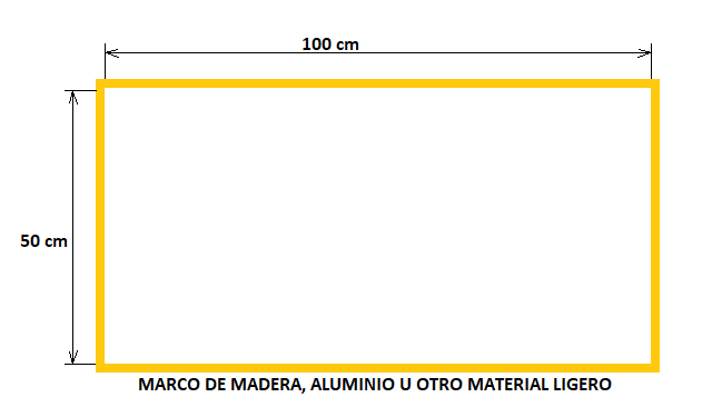 Esquema para marco donde se fabrica el panel de calefacción con folios de grafeno para radiación infrarroja