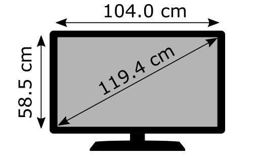 Medidas típicas del panel del televisor led de 47 pulgadas.