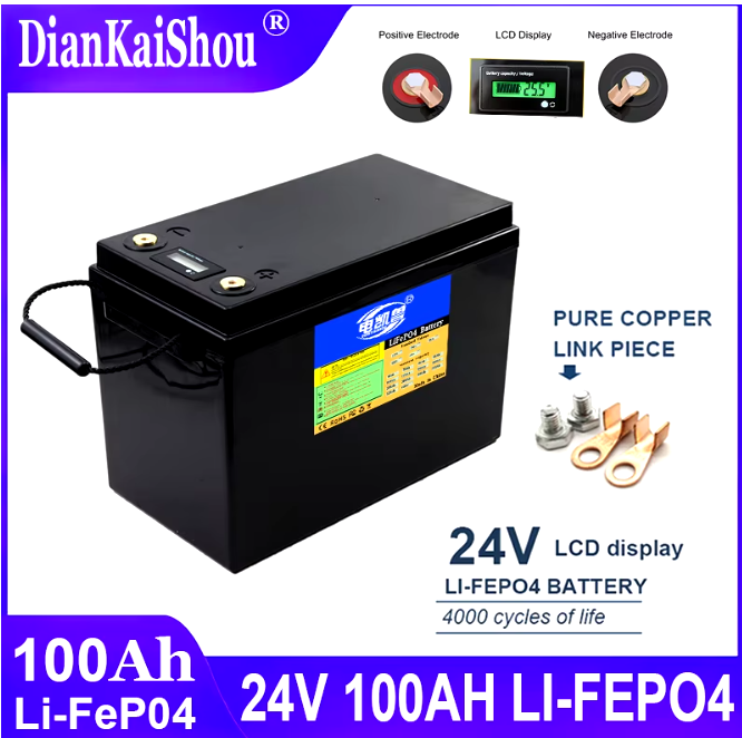 Batería de litio LiFePO4 de 24 voltios 100 A especial para autocaravanas con aire acondicionado eléctrico Batería de litio LiFePO4 de 24 voltios 100 A especial para autocaravanas con aire acondicionado eléctrico